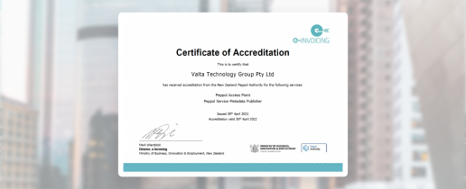 Valtatech’s Peppol services accreditation from Australia has been mutually recognised by New Zealand